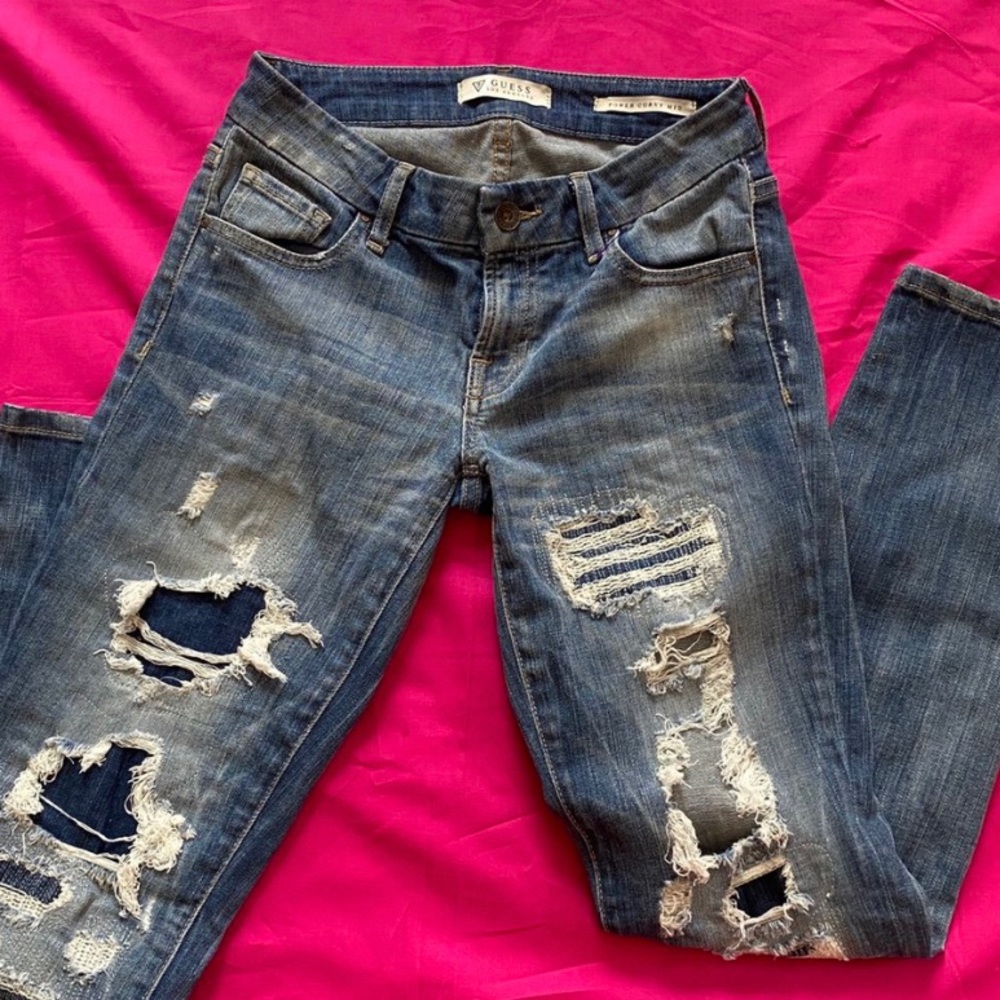 Guess ripped skinny jeans